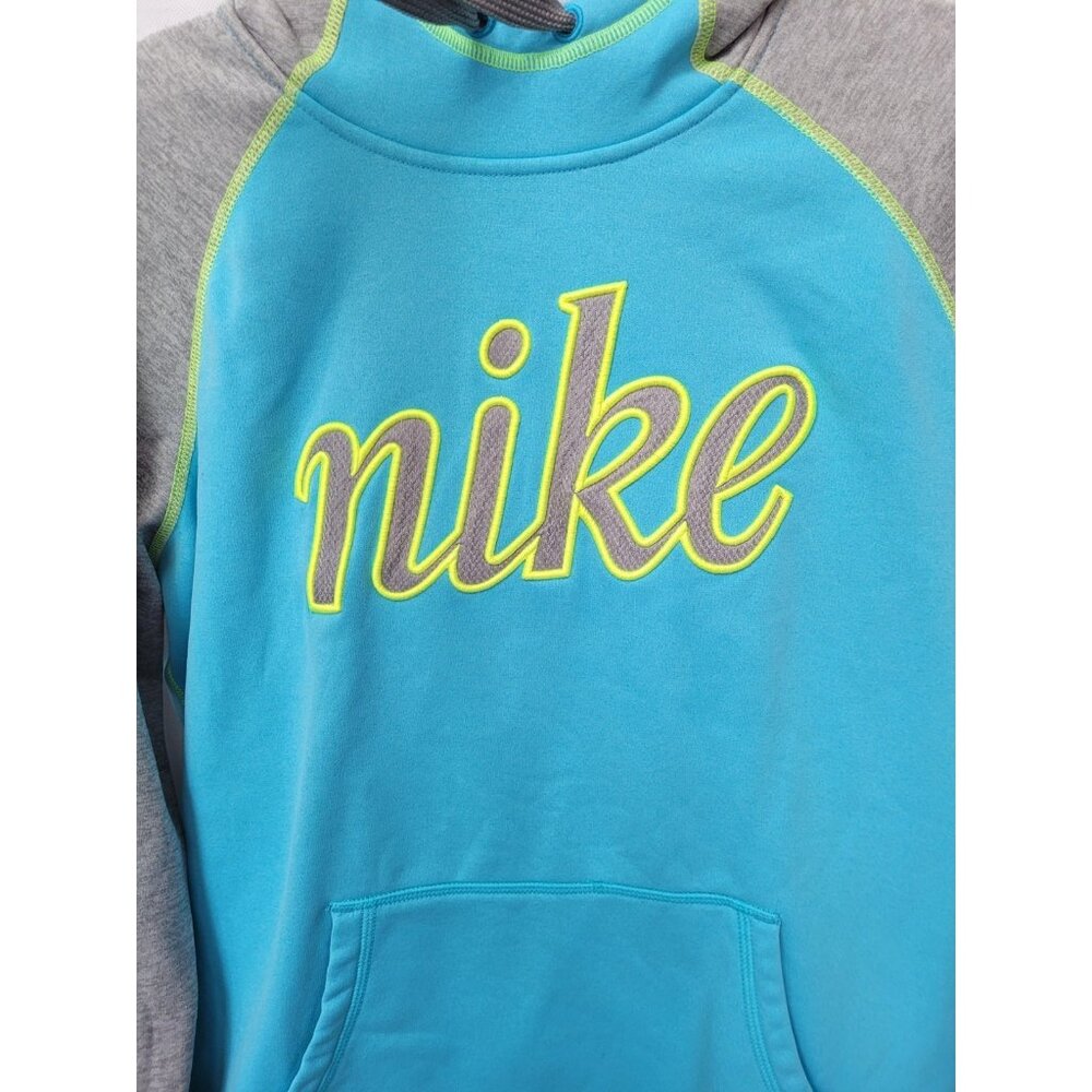 Nike Dri-FIT Pullover Hoodie Women's Large Long Sleeve Thumbholes Spell Out Slim